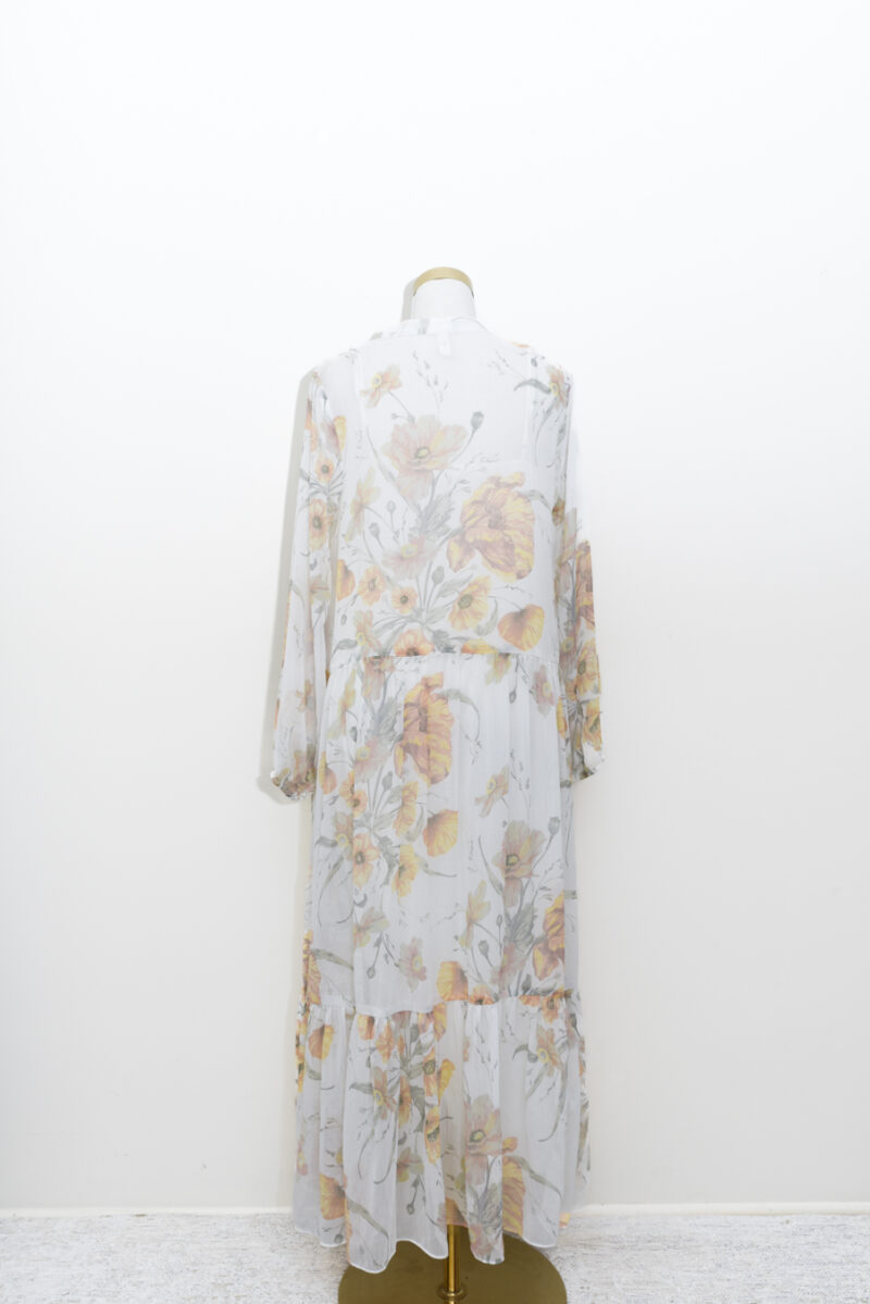 Orange Floral Maxi Dress - Size 10