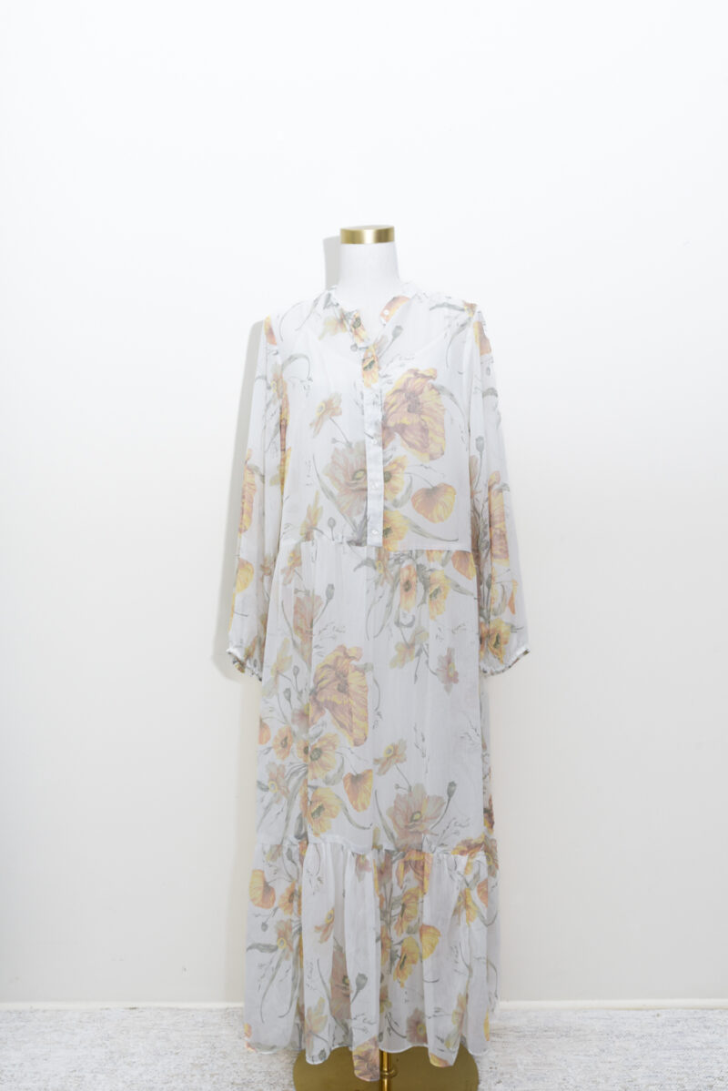 Orange Floral Maxi Dress - Size 10