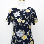 Navy Blue Floral Maxi Dress