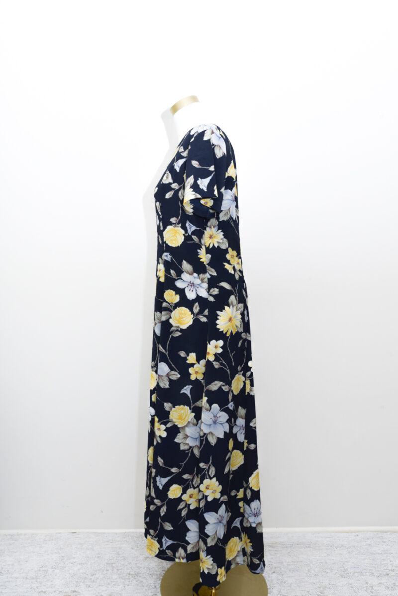 Navy Blue Floral Maxi Dress