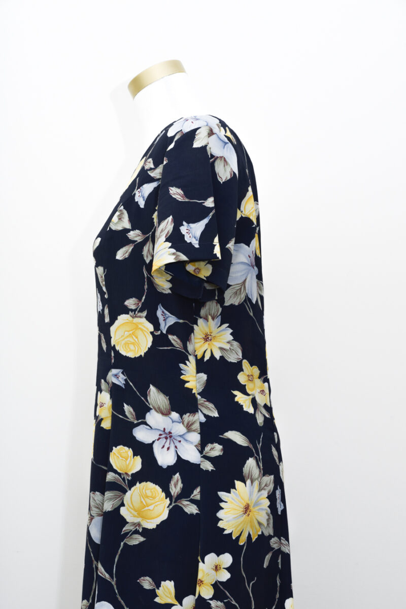 Navy Blue Floral Maxi Dress