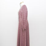 Pink Maxi Dress with gold Polka dots