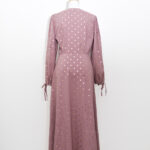 Pink Maxi Dress with gold Polka dots