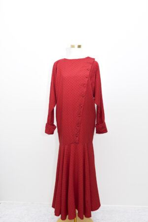 Vintage Maxi Polka Dot Dress - Size 12