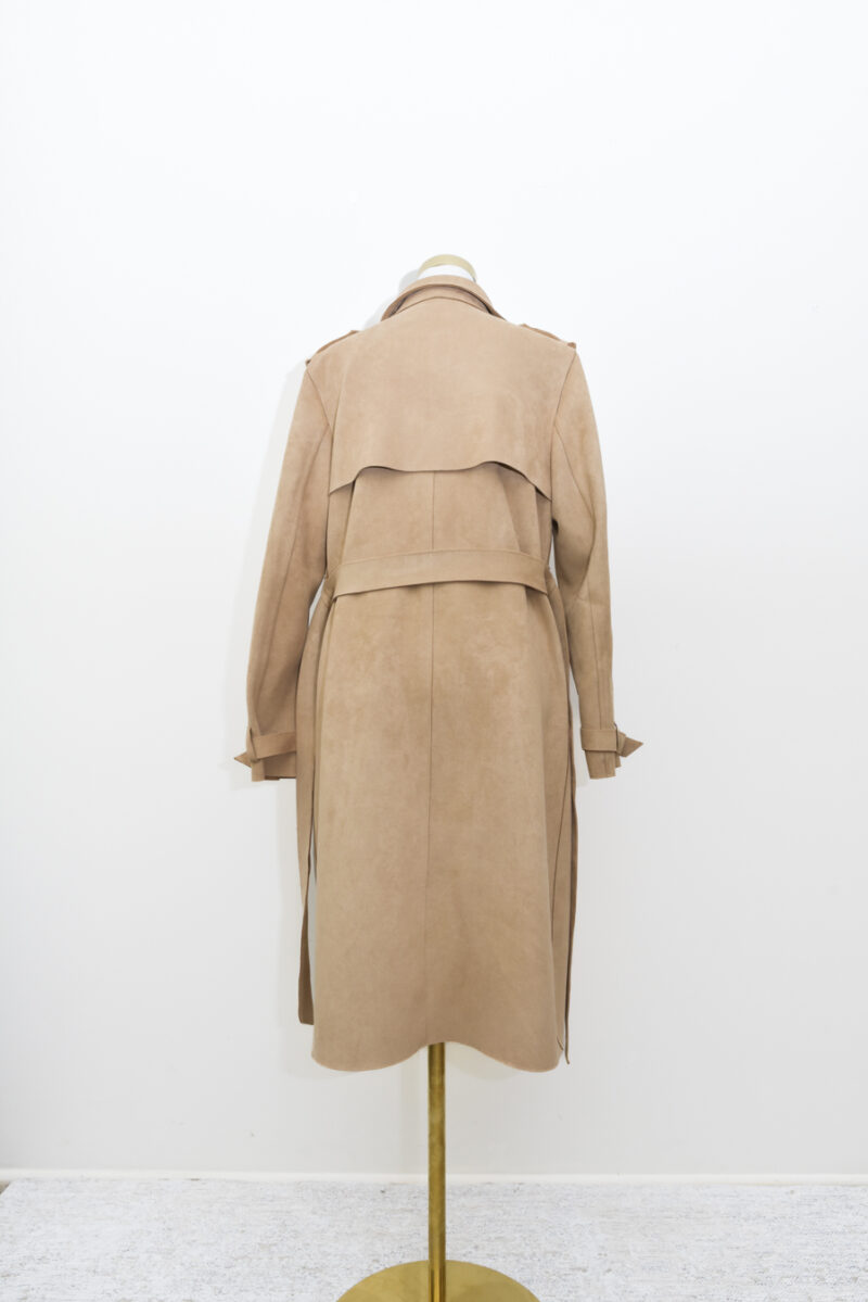 Suede Trench Coat - Size 12