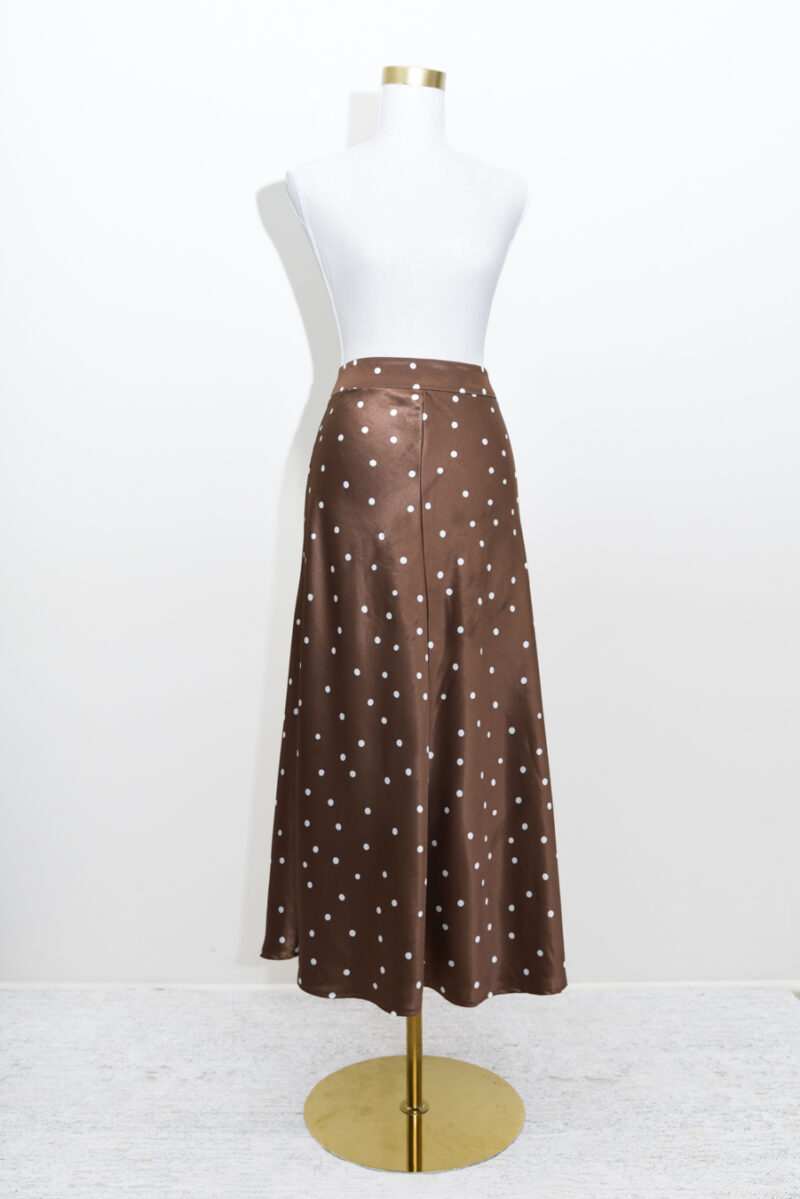Mocha Polka Dot Skirt - Size 10