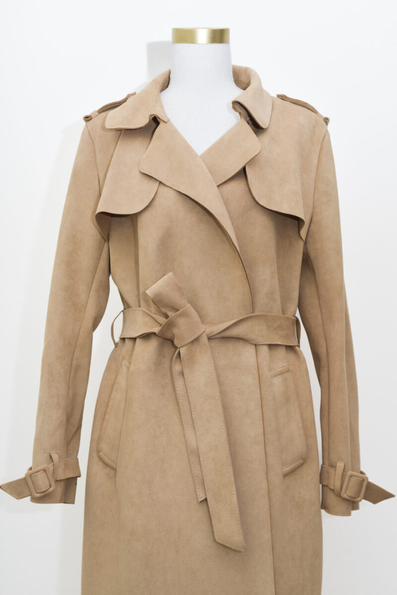 Suede Trench Coat - Size 12