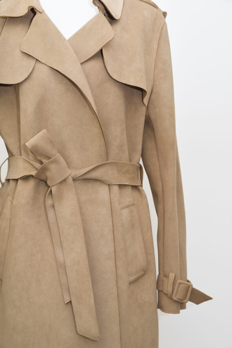 Suede Trench Coat - Size 12