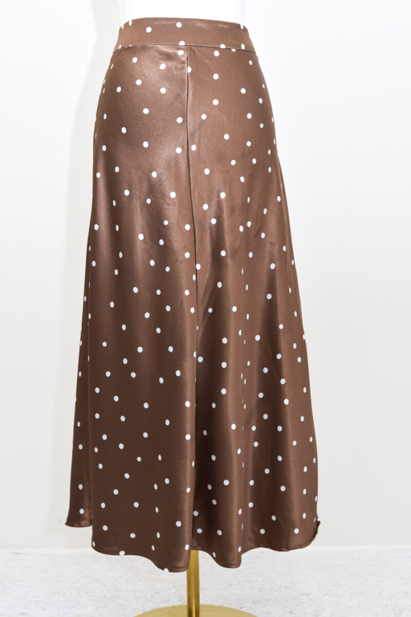 Mocha Polka Dot Skirt - Size 10