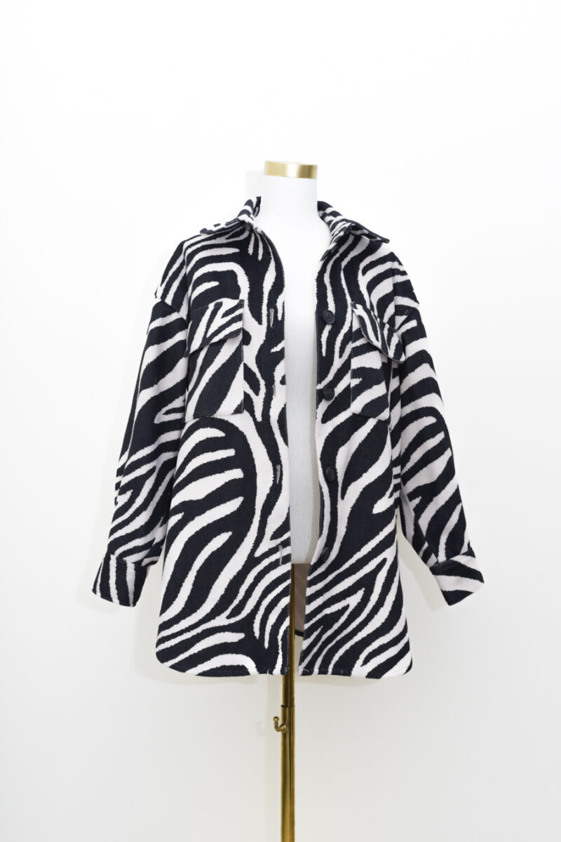 H&M Zebra Print Coat - Size 8