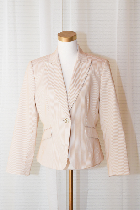 Striped Neutral Blazer - Size 10