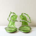 Zara Metalic Green Heel - Size 8