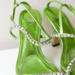 Zara Metalic Green Heel - Size 8
