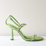 Zara Metalic Green Heel - Size 8