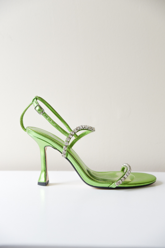 Zara Metalic Green Heel - Size 8