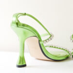 Zara Metalic Green Heel - Size 8