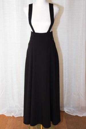 Black Maxi Skirt with Straps - Size 8