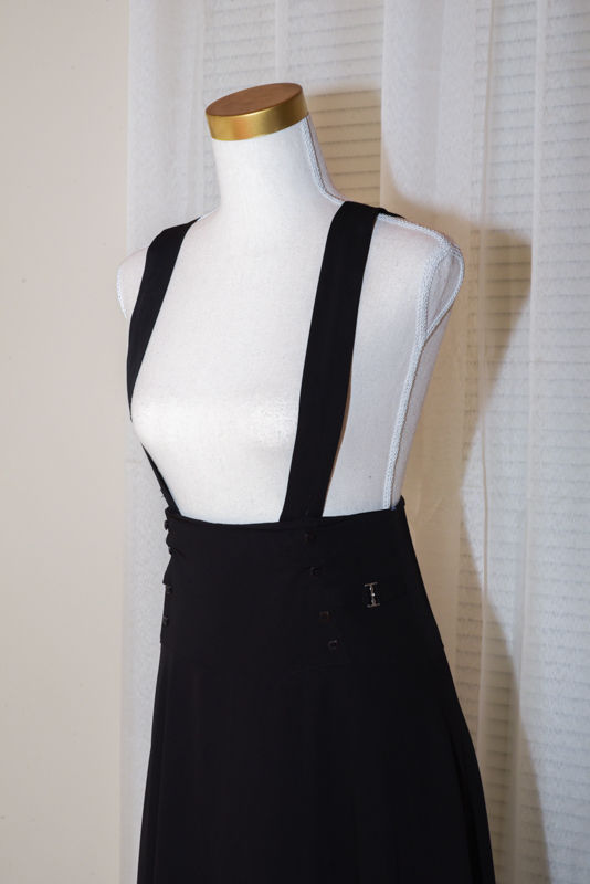 Black Maxi Skirt with Straps - Size 8