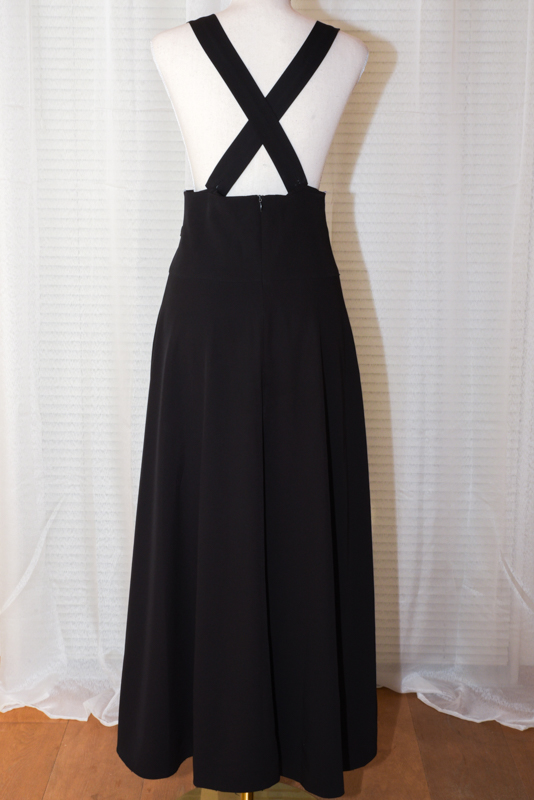 Black Maxi Skirt with Straps - Size 8