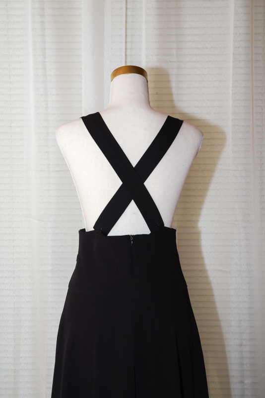 Black Maxi Skirt with Straps - Size 8