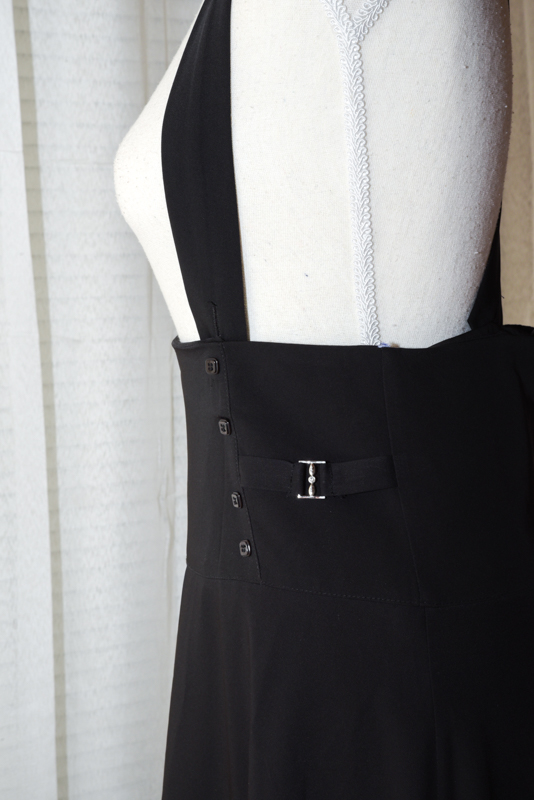 Black Maxi Skirt with Straps - Size 8