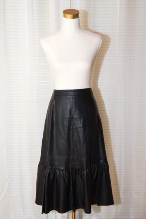 Faux Leather Midi Skirt - Size 12