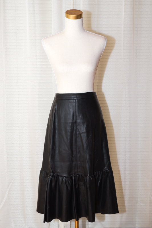 Faux Leather Midi Skirt - Size 12
