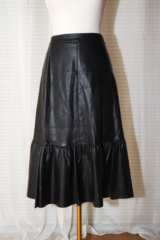 Faux Leather Midi Skirt - Size 12