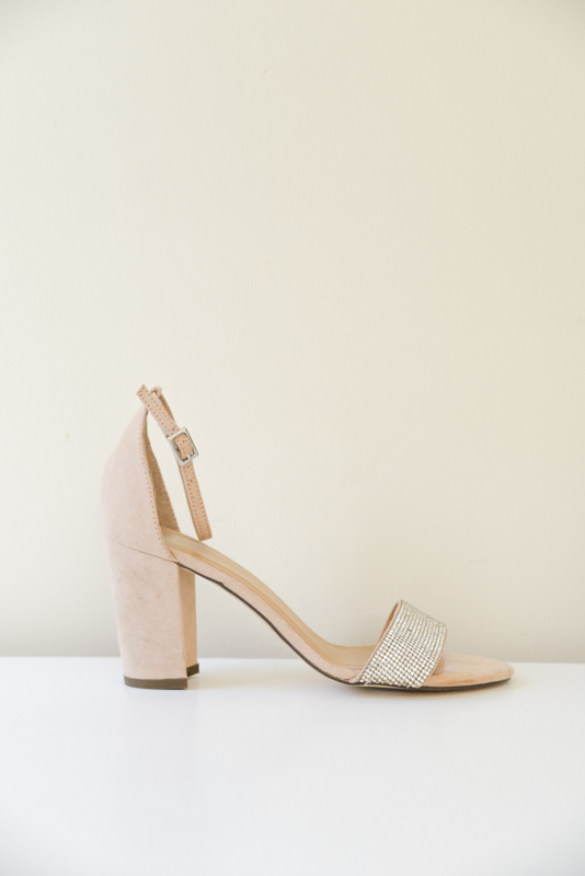 Novo Nude Crystal Strip Heel - Size 7